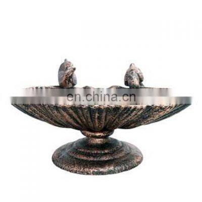 large bowl metal antique bird feeder