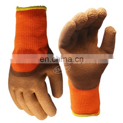 7G Acrylic Brush Warm Glove Foam Latex Finish  Anti Slip Cheap Winter Working Gloves Anti-Freeze Mitts Guante De Invierno Barato