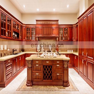 American Style Kitchen Cabinet Furniture Set With Red Island - Kitchen  Cabinets - AliExpress