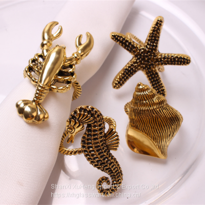 Marine Features Metal Napkin Rings Nautical Napkin Holders for Dining Table Banquet