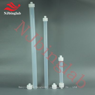 PFA filter column, with PTFE plug or cap, translucent for easy observation
