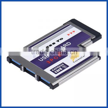 3 Port Hidden Inside USB 3.0 HUB to 54mm Express Card ExpressCard Adapter Converter Card