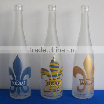 75cl Fancy designed glass liqueur bottle frost