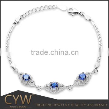 New products silver chain sapphire bracelet for Spain women