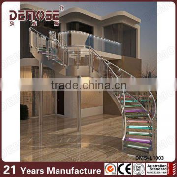 Rainbow Treads S Shape Glass Staircase DMS-L1003
