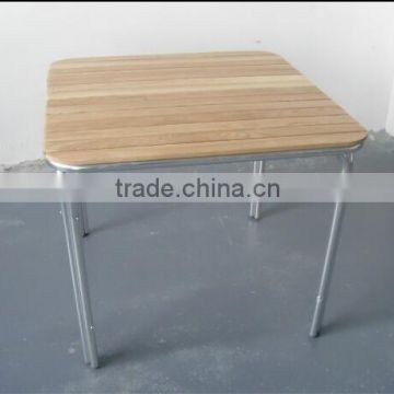 modern square willow wood design dining room table with aluminum legs YT25
