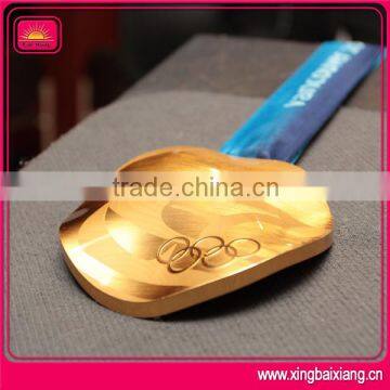 gold / nickel / bronze honor wholesale custom logo gold medal with ribbon