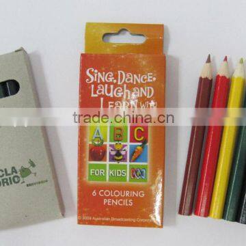 wooden hot 6pcs color pencil set