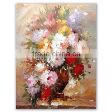 heavy pallet knife canvas flower oil painting created by ROYI ART