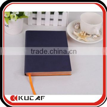 Wholesale custom imprint leather cover notebook with color edge