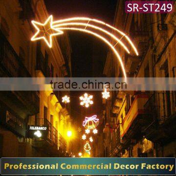 Customize commercial LED shooting star street decoration for Christmas day