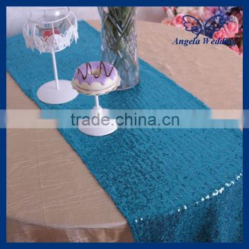 RU002C Custom made many colors available sequence decorative metallic light blue aqua blue sequin table runner