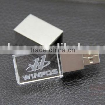 High quality Crystal USB Flash Drives, USB Drives Custom Logo, Crystal USB 2.0 Factory free logo laser