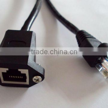 Panel mount RJ45 Female socket to male extension cable