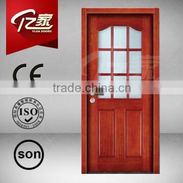 glass door shop front veneer laminated wood door hot sale