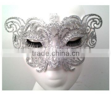 Silver glittered plastic glasses mask for party night decor