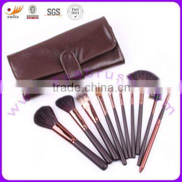 Eya 10pcs Portable Cosmetic Brush Set with Pouch