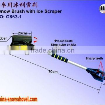 G853-1 2-in-1 car window ice scraper & rotating 180 degree snow brush set tools