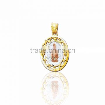 three tone plated mother mary pendant