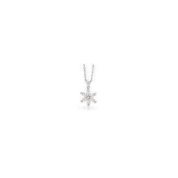 Elegant Snowflakes Sterling Silver Crystal Drop Pendant for Bridesmaid