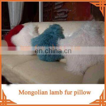 Top quality tibet lamb fur cushion Mongolian lamb fur cushion cover