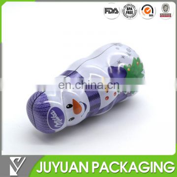 Fancy custom christmas metal gift packaging snowman tin cans factory
