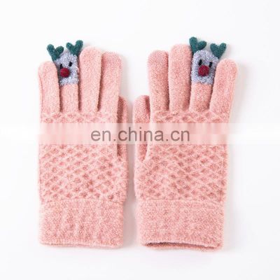 Winter Gloves Touch Screen Women Men Warm Stretch Knitted Wool Mittens Full Finger Guantes Crochet Gloves