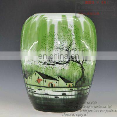 Beautiful Chinese Master Hand Painted Famille Rose Ceramic Porcelain Landscape Vase With Certification