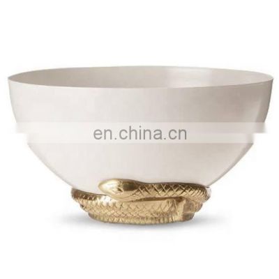 white & gold bowl