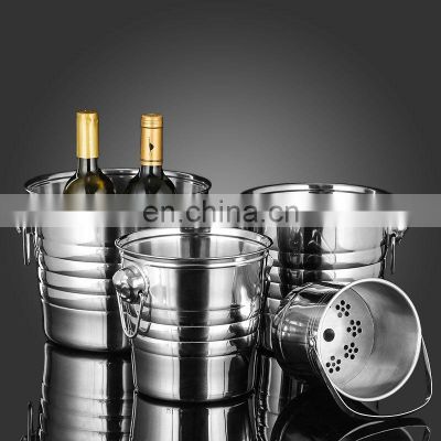 Brand New Wine Beer Fancy Restaurants Wholesale Metal Stainless Steel Ice Bucket Champagne