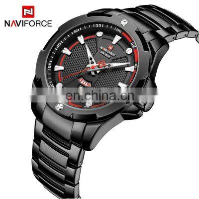 NAVIFORCE NF9161 Fashion Man Japan Quartz Wristwatches Stainless Steel Calendar Business Men Branded Wrist Watches
