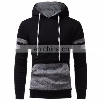 Sialwings black with gray custom strip style fleece hoodies & sweatshirts for men