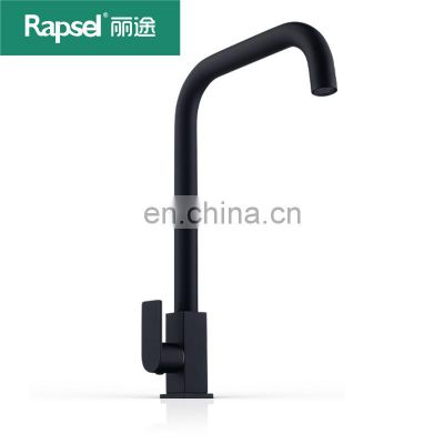 Rapsel single cold tap stainless steel  matte black lead free kitchen faucet