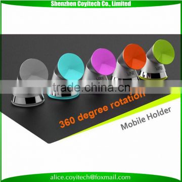 Mobile cell phone holder for car desk with suction cup 360 degree rotation