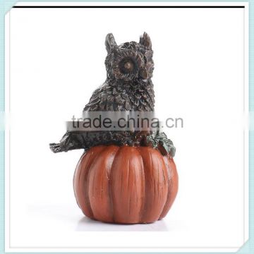 Resin design hallowee owl pumpkin figurines