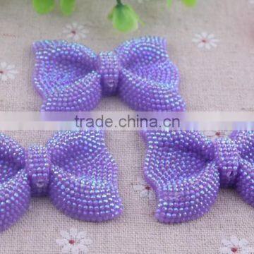 Top quality Halloween shiny loose resin rhinestones bow beads! Bulk resin bow shaped beads for kids necklace jewelry!