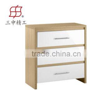 3 drawer MDF wooden office filling cabinet