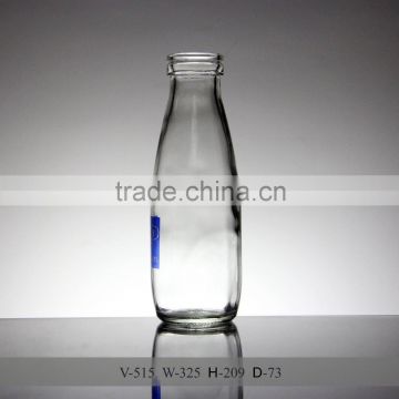 clear empty milk glass juice bottle 515ml milk glass bottle with logo printing                        
                                                Quality Choice