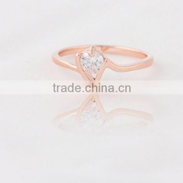The Heart Shaped Ring Rose Gold Plated Finger Ring Sexy Lady Ring Fashion Jewelry