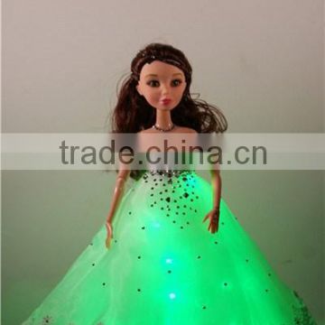 White and Sapphire Blue Wedding Dress for LED Toys / Rainbow Barbie Doll