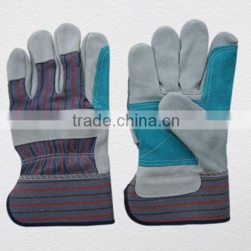 Cow split leather double palm working glove