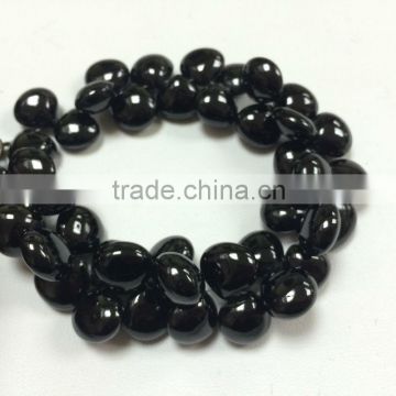 #275N Natural Gemstone Pear Beads Loose Black Spinel