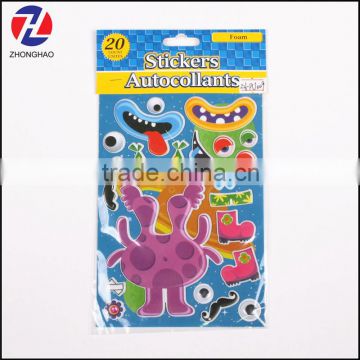 New arrived unique funny customized dress up alien puffy sticker