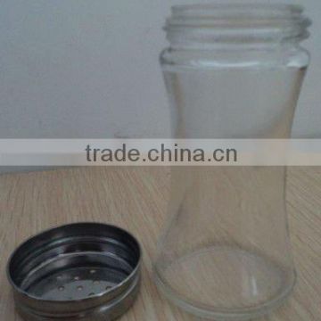 custom shaker glass jar for salt, pepper, herb, chili