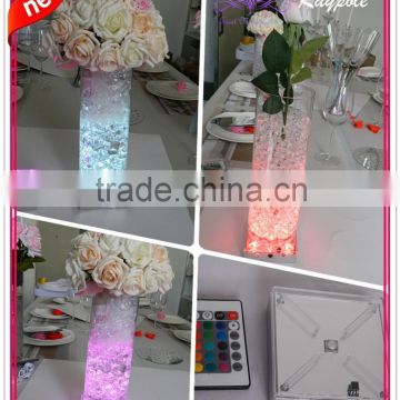 New products!! Multi-color Battery operated led vase light base for wedding centerpiece