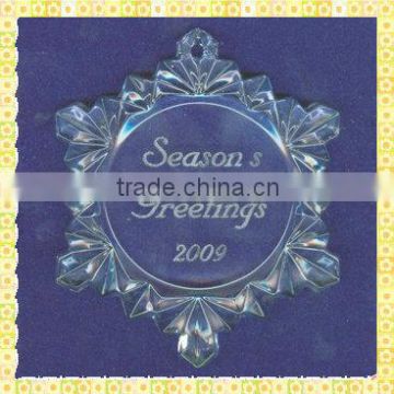 Wholesale Clear Glass Flower Ornament For 2014 New Year Gifts