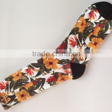 flower printing polyester socks