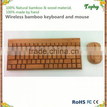 2.4GHz wireless bamboo keyboard and mouse waterproof keyboard+ wireless mouse