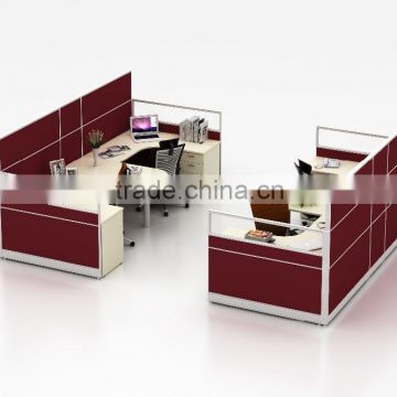 Latest flexible design affordable price office cubicle workstation with small share table (C-series)