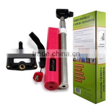 2014 Factory supply self timer bluetooth selfie stick monopod with zoom for iphone and Andriod